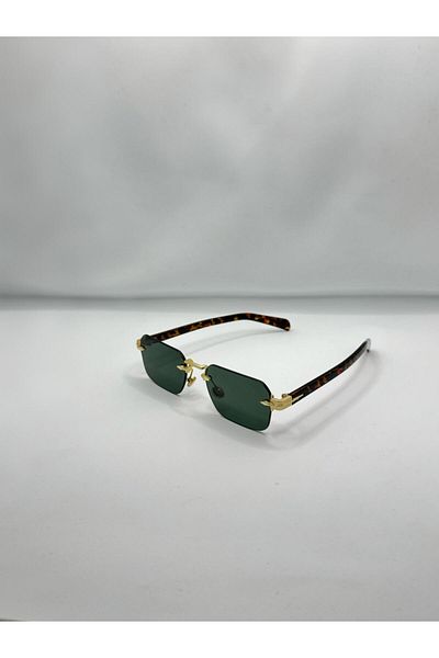 La sauvagine Vintage Unisex Sunglasses with Gold Detail – Green Glass