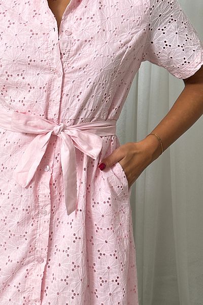 ASEDE Imported Special Design Shirt Collar Lined Belt Pocket 100% Cotton Fisto Dress