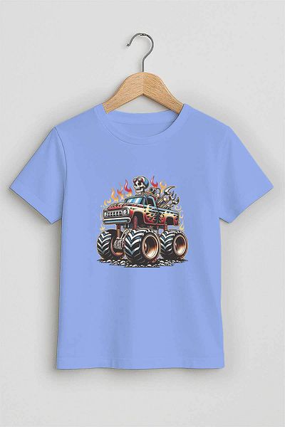 peki baby&kids Tricou cu imprimeu pentru băiat din bumbac pieptănat Skeleton Truck 18744
