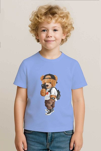 peki baby&kids Tricou cu imprimeu pentru selfie din bumbac pieptănat pentru băiat 18745