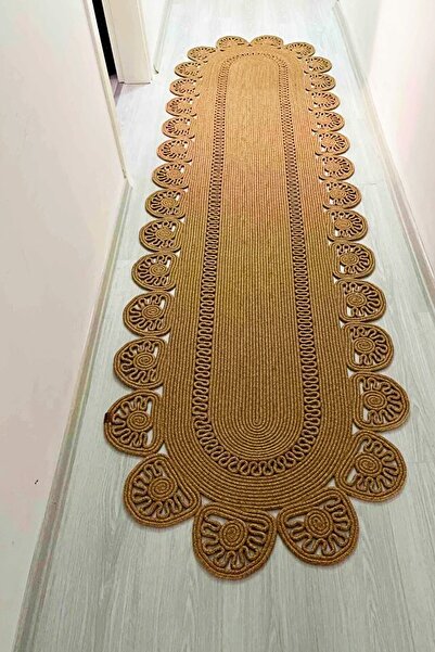 BHR Creative Jüt Oval Kilim Mutfak Banyo Kilim Halı Salon Oturma Odası Balkon...
