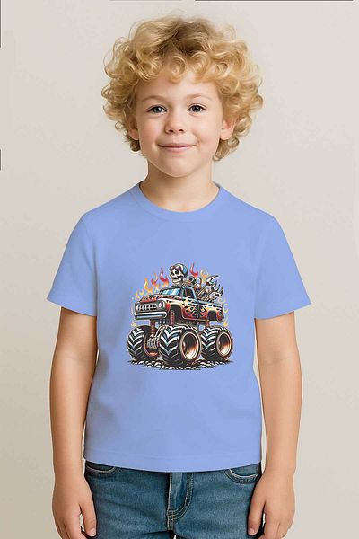 peki baby&kids Tricou cu imprimeu pentru băiat din bumbac pieptănat Skeleton Truck 18744
