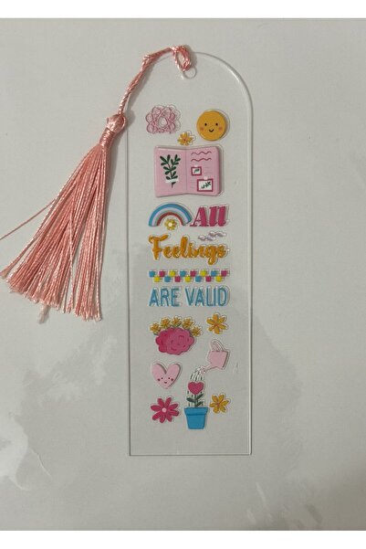 ŞAN ART DESİGN Acrylic Book Marks with Tassels Mottos 1 Piece