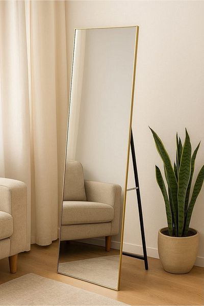 private house Gold frame stand mirrors 170*60