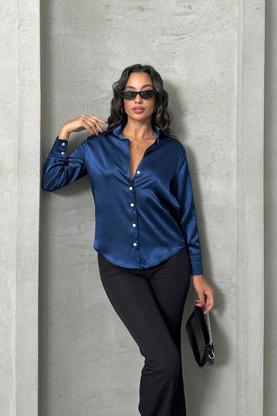 ASEDE Yeni Sezon 25 New Color Saten Gömlek Uzun Kol Asede