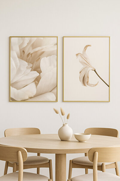 seninürünün Soft Lily - Pictură modernă din 2 piese cu imprimare a adevăratei...