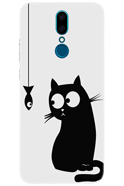 Ceppare Vestel Venüs V7 Uyumlu Kılıf Desen Baskılı Silikon Balık ve Kedi STK:747 CP-jCXu5EE