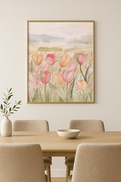 seninürünün Lalele elegante - Pictură modernă unică cu imprimare a veritabile...