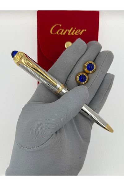 Cartier قلم كارتير مع كبك بتصميم فاخر مع الملحقات