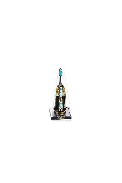 SILVER CARE Toothbrush One Gold Plated with 24K Gold, 3 Blue Refills, Limited Edition