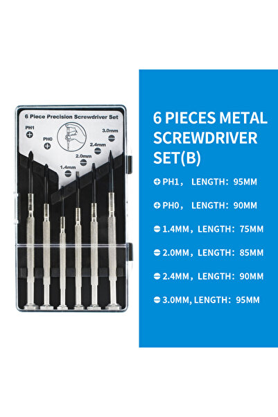 Choice مجموعة مفكات براغي دقيقة صغيرة عالية الجودة من الفضة مكونة من 6 قطع، أدوات صغيرة لصانعي الساعات والمجوهرات والزجاج