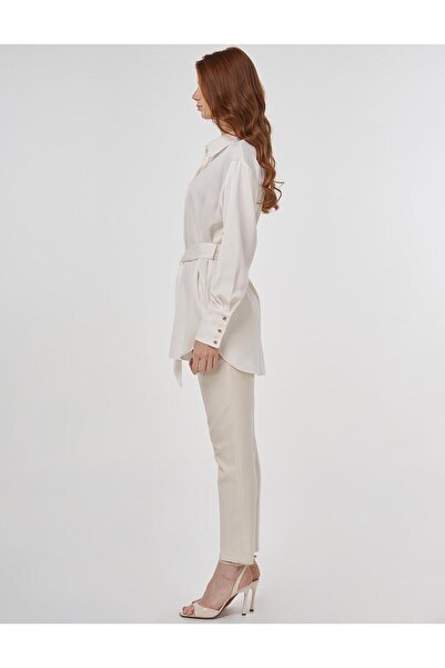 Kayra Sateen Tunic with Embroidered Detail Belt 21171