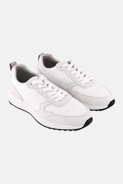 Geox Men U Volpiano Lace Up Shoes, Light Grey