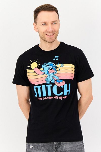 Funko Men Crew Neck Short Sleeve Graphic Print T-Shirt, Black