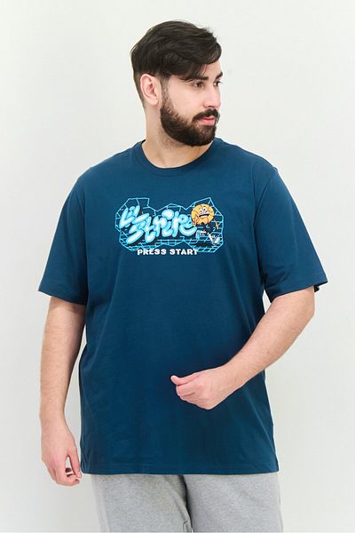 adidas Men Sportswear Fit Short Sleeve Outdoor T-Shirt, Teal Blue