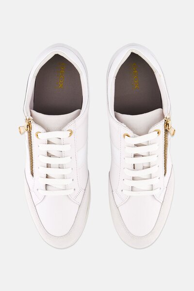 Geox Women Myria Lace Up Casual Shoes, White