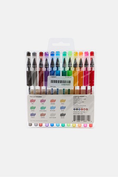 Kingart 12 Pieces Soft Grip Glitter Gel Pens, Multicolor