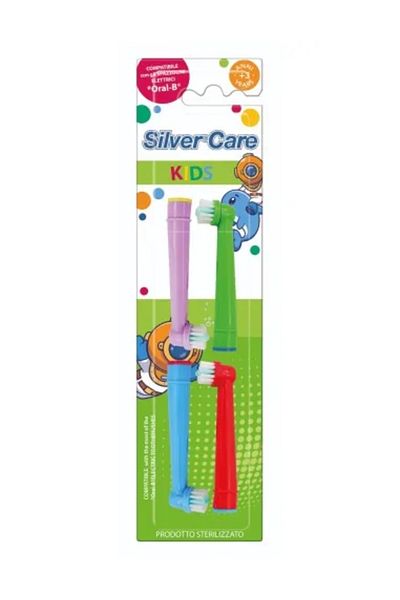 SILVER CARE Set 4 rezerve Silver Care KIDS +3 ani periuta dinti electrica rotativa compatibile Oral-B Kids