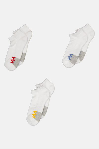 RBX Kids Boy 3 Pairs Textured Ankle Sock, White