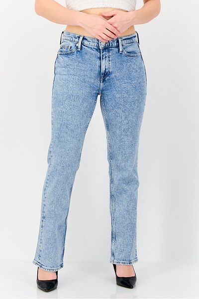 Tommy Jeans Women Bootcut Fit Washed Stretchable Denim, Light Blue