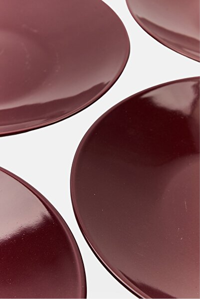 Maser 4 Pieces Dessert Plates Set, Burgundy