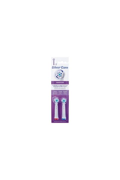 SILVER CARE Set 2 rezerve Silver Care Sensitive periuta dinti electrica rotativa compatibile Oral-B