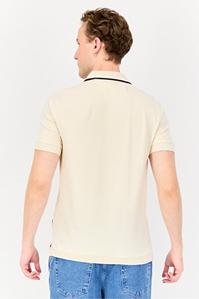Vince Camuto Men Regular Fit Solid Short Sleeves Polo Shirt, Beige