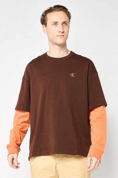 Calvin Klein Jeans Men Crew Neck Embroidered Logo Long Sleeve Sweatshirts, Multicolor
