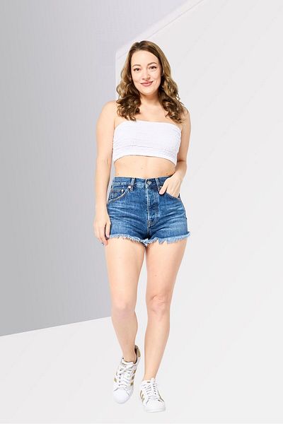 Gant Women Washed Denim Shorts, Blue