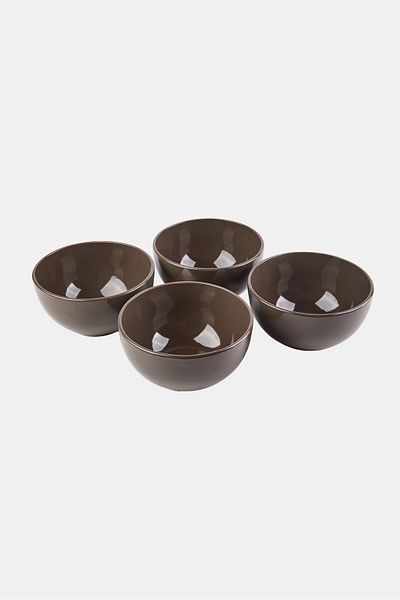 Maser 4 Pieces Round Bowl, Grey