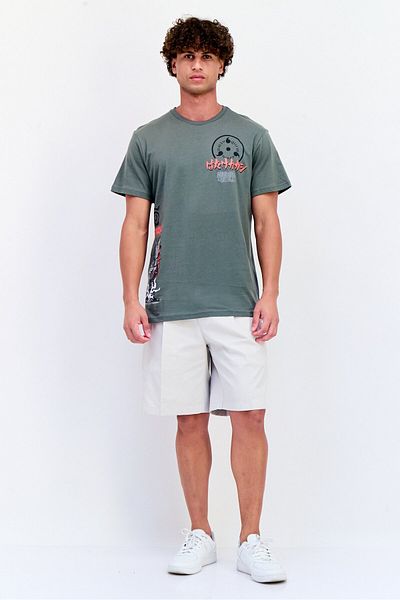 Funko Naruto Shippuden Men Crew Neck Short Sleeve Kakashi T-Shirt, Grey
