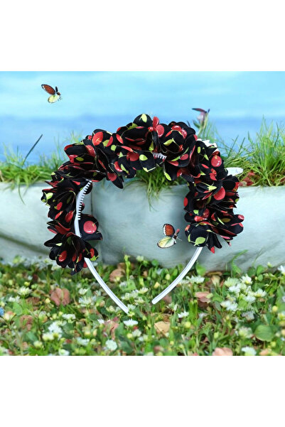 ÖZKARDEŞLER BABY Özkardeşler Baby Floral Maternity Party Henna Crown Black