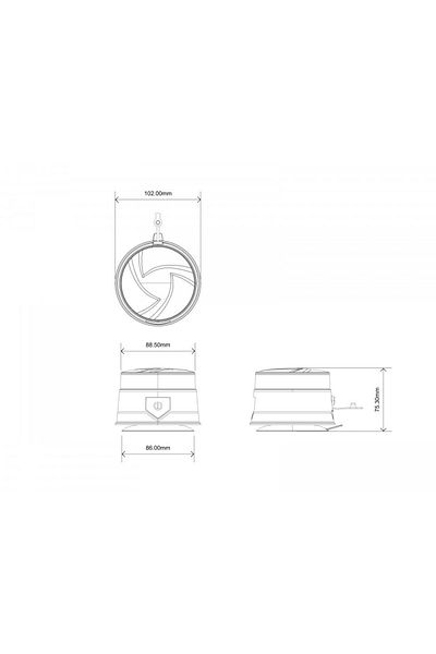 CED AUTO TRADE LED rotating beacon, magnetic mount, 14W, 12-24 V, with battery, on-off button, E-Mark