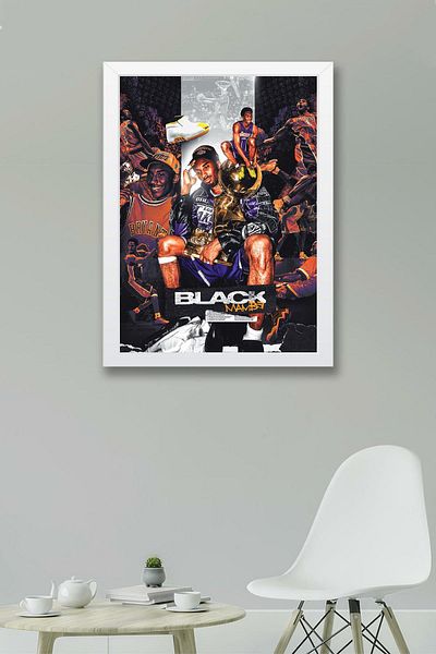 Saturn Pictură înrămată Kobe Bryant - Poster NBA Black Mamba