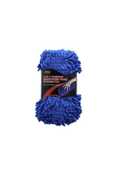 AUTOSMART 2-in-1 Premium Microfiber Wash Sponge Pad with Scrubber