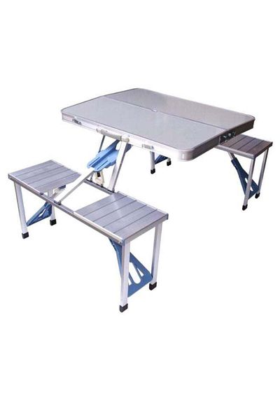 MT Folding Aluminum Picnic Table Silver