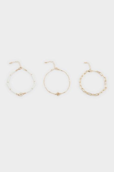 DeFacto Women's 3-Piece Gold Bracelet F6914Axns