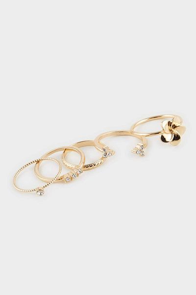 DeFacto Women's 5-Piece Gold Ring F0883Axns
