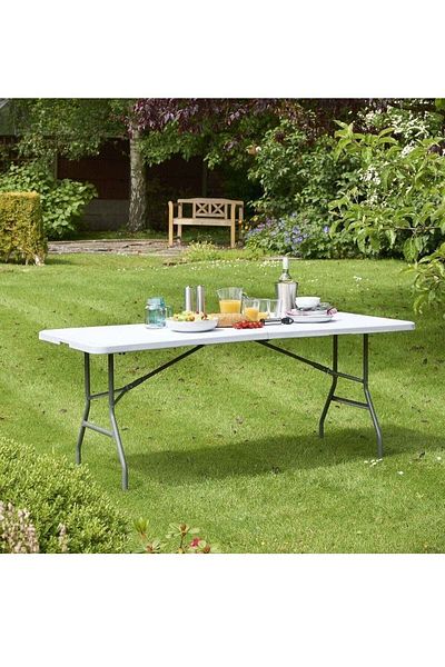 Twinkle Mart Multi Functional Adjustable Folding Table Portable Plastic Picnic Party Camping Table Indoor Outdoor