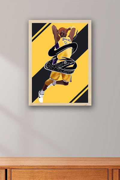 Saturn Pictură înrămate Kobe Bryant - Pictură poster NBA de baschet