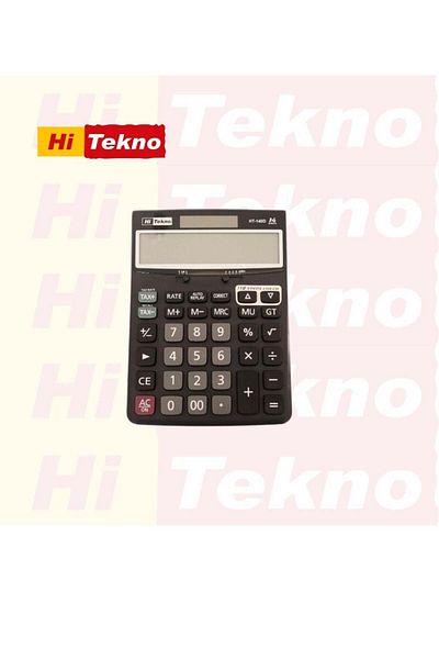 Hi Tekno HT-140 D Basic Calculator with 14-Digit Display Black/Grey