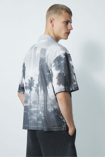 H&M Loose Fit Mesh resort shirt