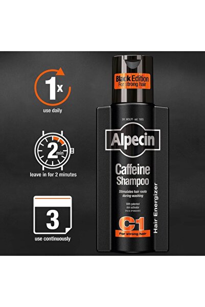 ALPECİN Alpecin C1 Black Edition Mens Shampoo with new Fragrance 250ml | Hair Care for Men Made in Germany
