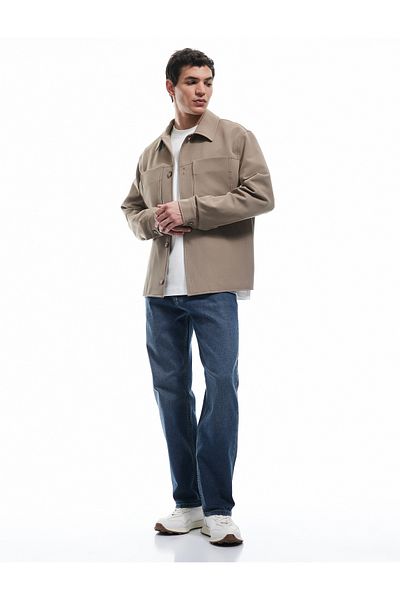 Koton Vintage Straight Fit Jean Trousers with Regular Waist Buttons