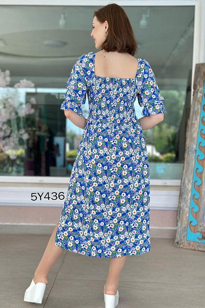 İnce Topuk Gipeli Slit Detailed Viscose Dress 5Y436