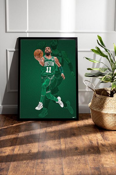 Saturn Pictură înrămată Kyrie Irving - Pictură poster NBA de baschet