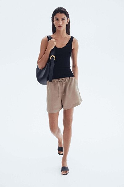 H&M Linen-blend drawstring shorts