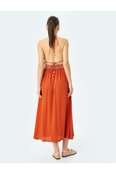 Koton Μακρύ φόρεμα παραλίας με λεπτομέρεια κέντημα