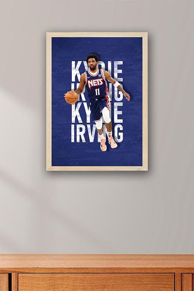 Saturn Pictură înrămată Kyrie Irving - Pictură poster NBA de baschet