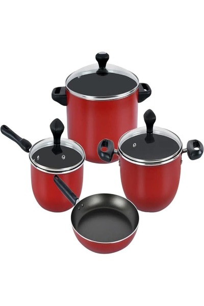 Chefline طقم أواني طهي رخامية مصبوبة، 14 قطعة أواني طهي متينة غير لاصقة مع طلاء رخامي